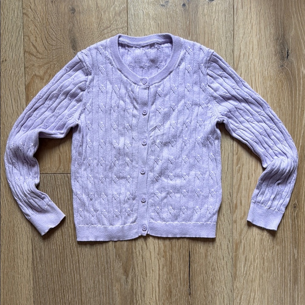 J. Crew Lavender Cable Knit Sweater